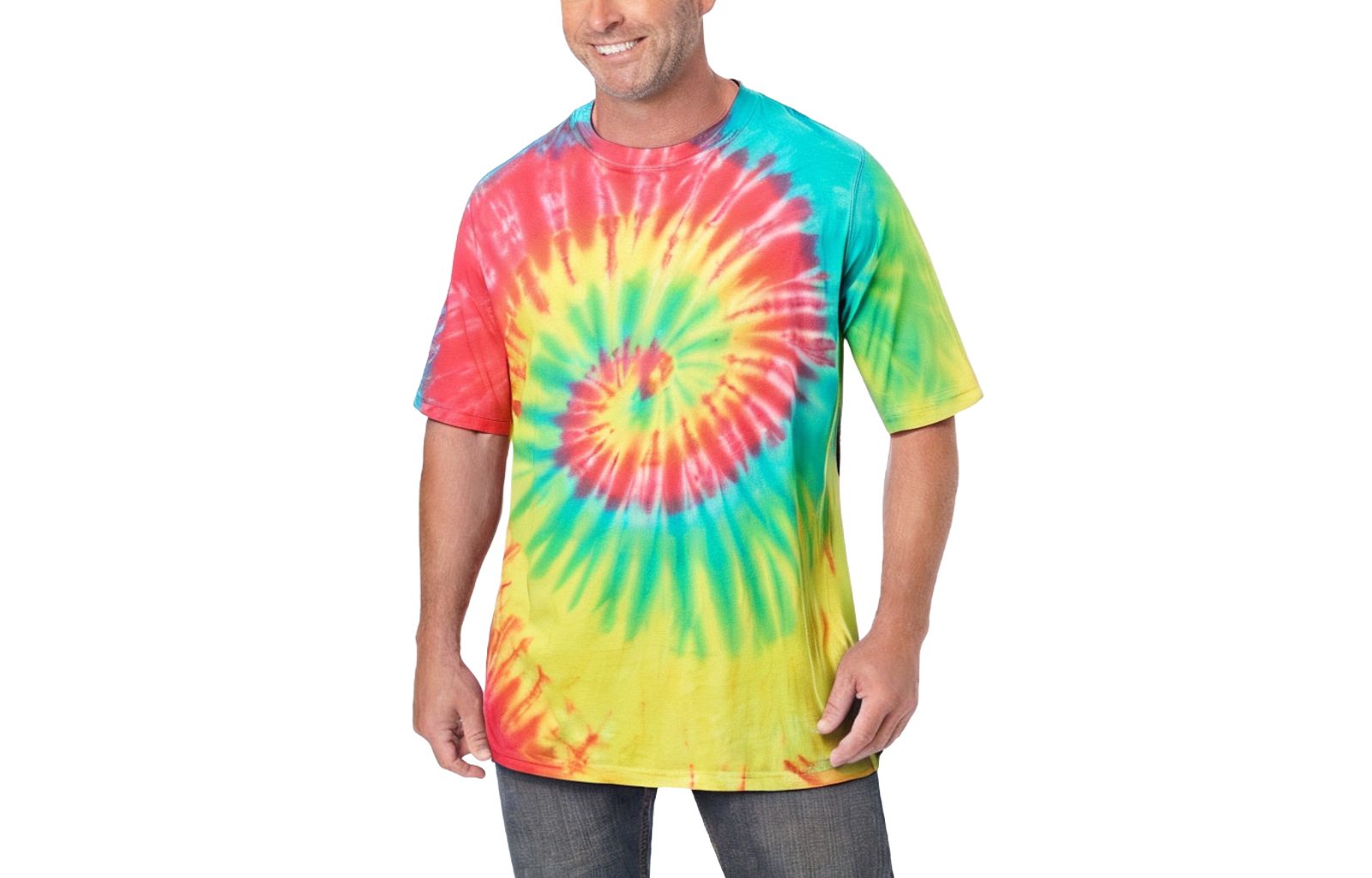 KingSize Men's Lightweight Tie-Dye Crewneck Tee