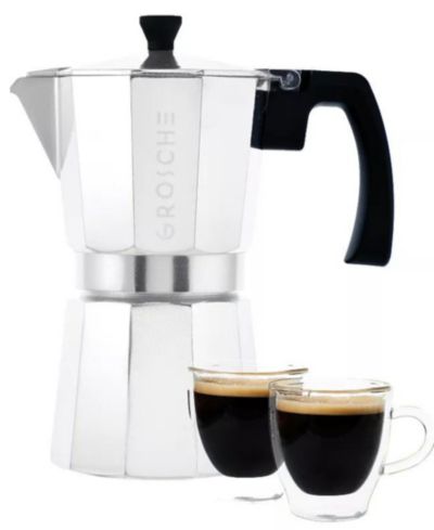 Набор для эспрессо GROSCHE Milano Expresso Elegance: гейзерная кофеварка и чашки