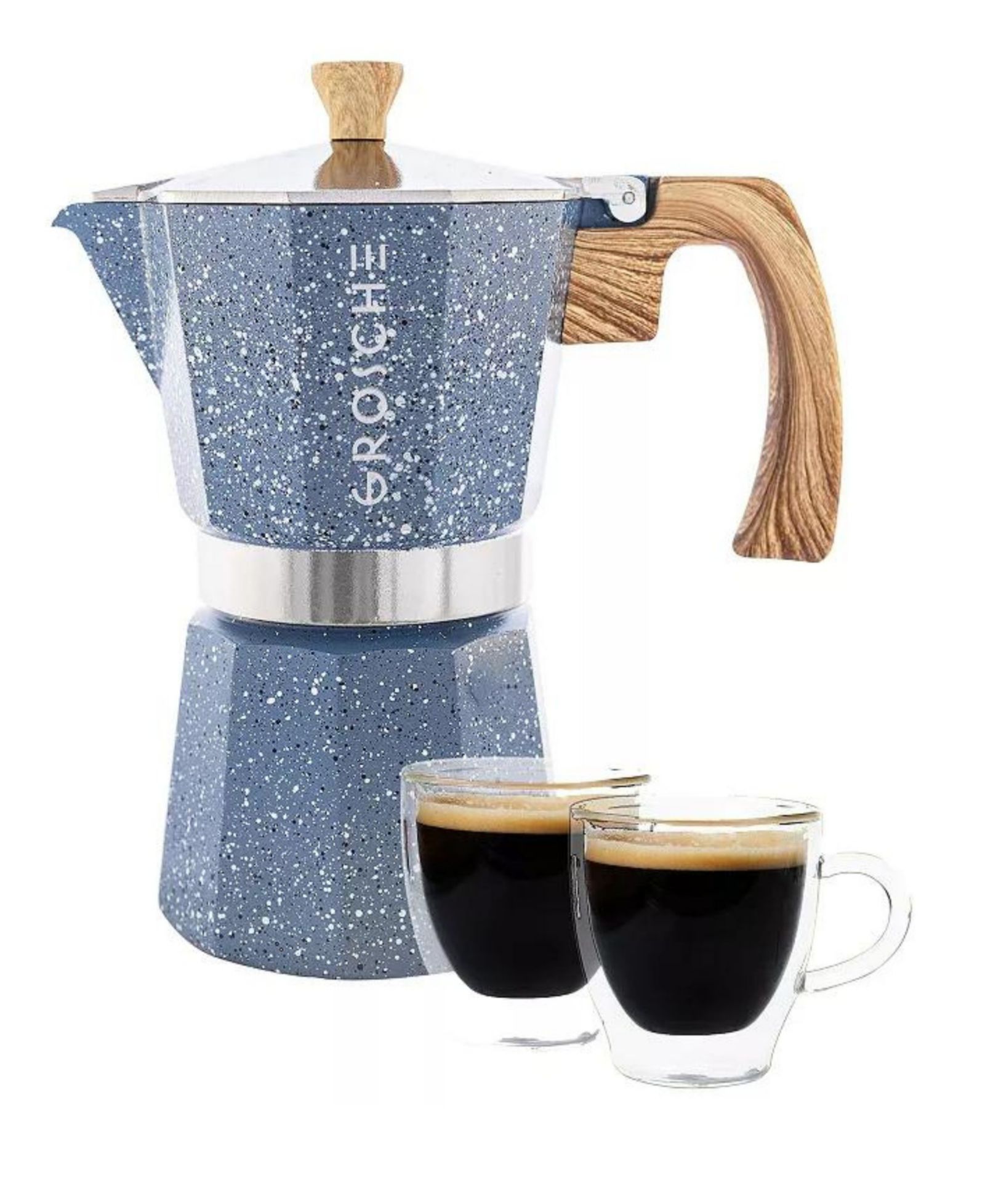 GROSCHE Milano Stone Expresso Elegance: набор для эспрессо с гейзерной кофеваркой