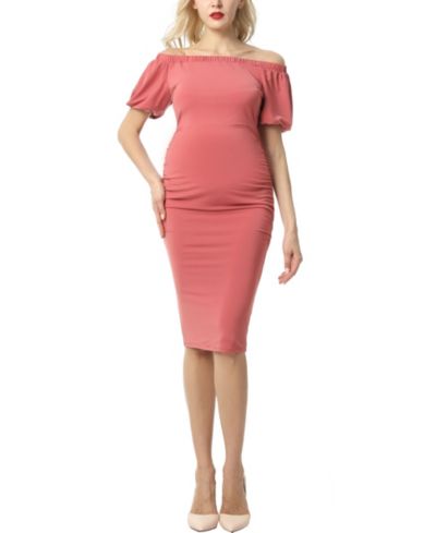 Материнское миди-платье kimi + kai Convertible Shoulder Ruched