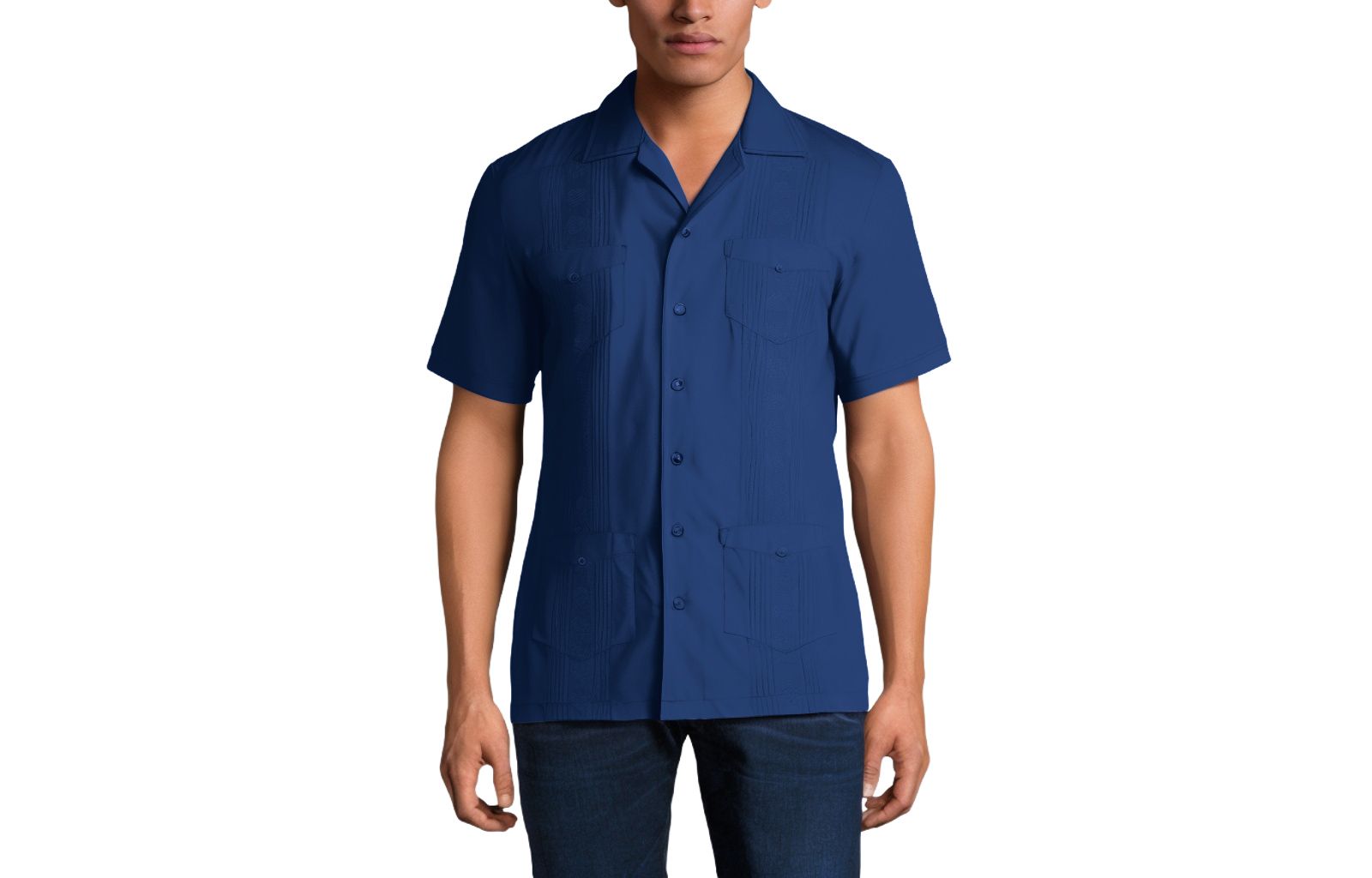 KingSize Men's Short-Sleeve Guayabera Shirt