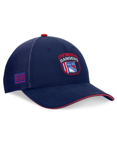 Мужская кепка Fanatics New York Rangers 2024 NHL Draft on Stage Trucker с регулируемым размером, темно-синяя