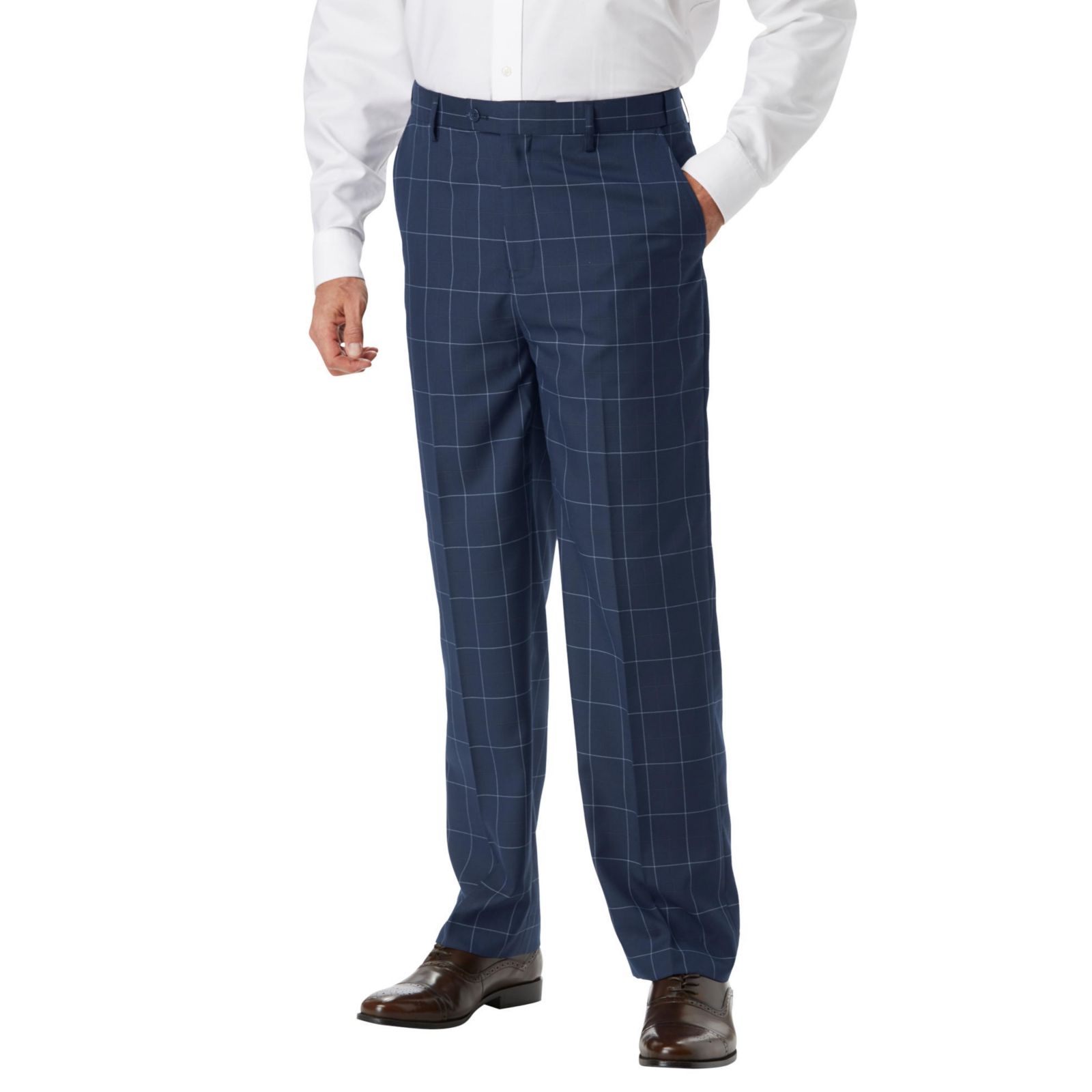 KingSize Men's Easy Movement Plain-Front Expandable Dress Pants