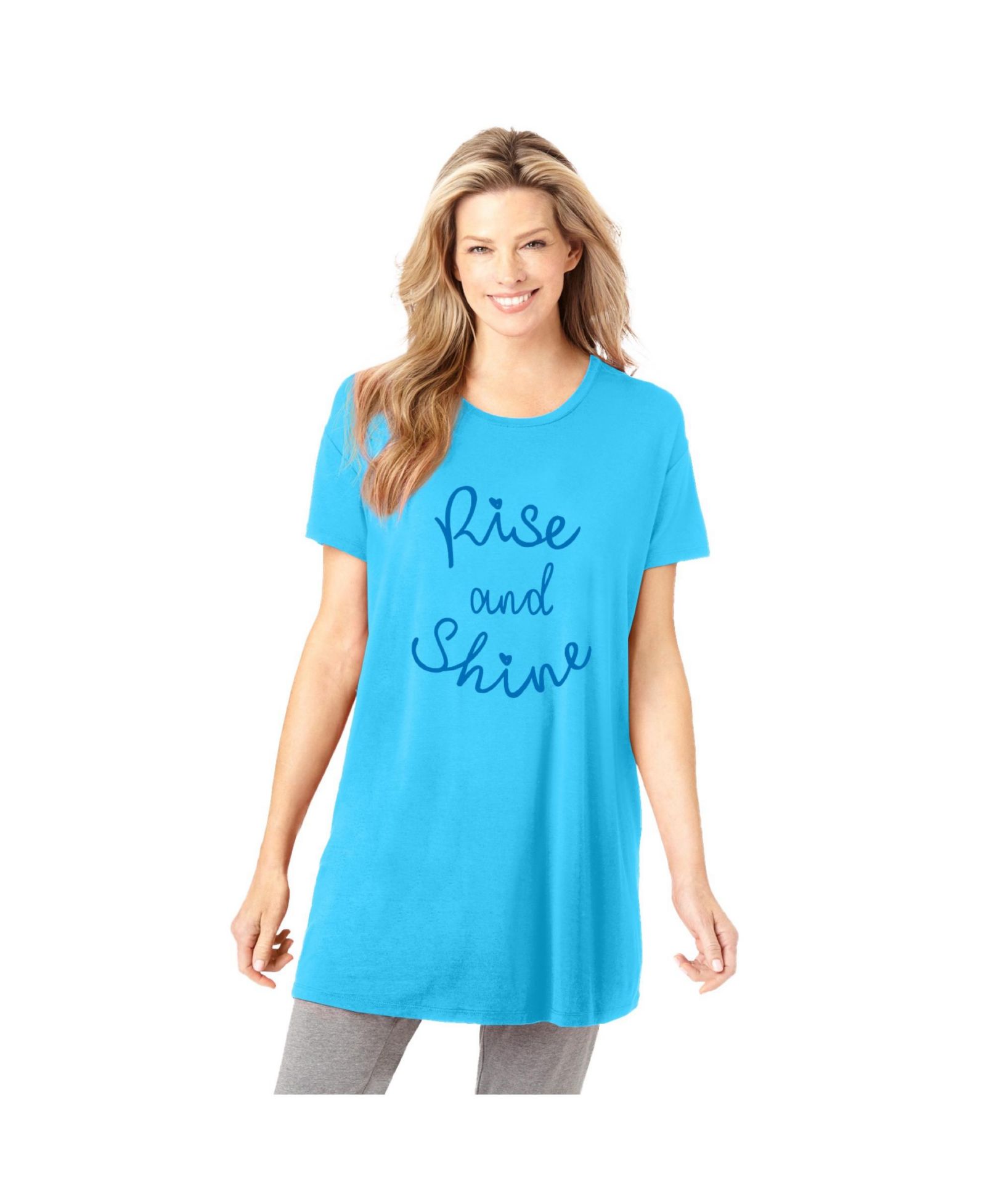 Dreams & Co. Women's Soft PJ Tunic Tee