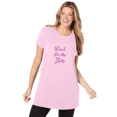 Dreams & Co. Women's Soft PJ Tunic Tee