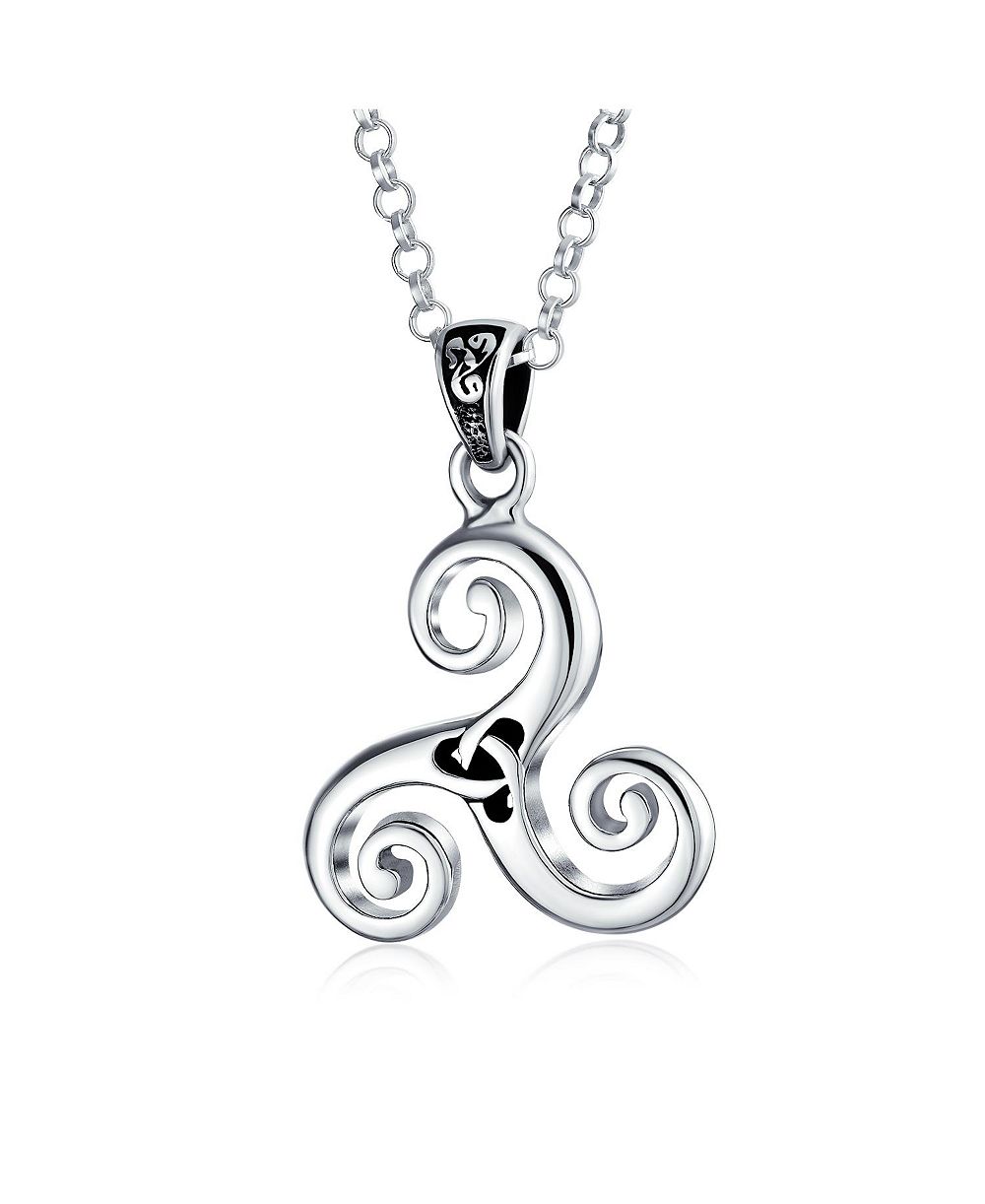Подвеска Bling Jewelry Spiritual Celtic Spiral Triquetra Trinity Knot в серебре