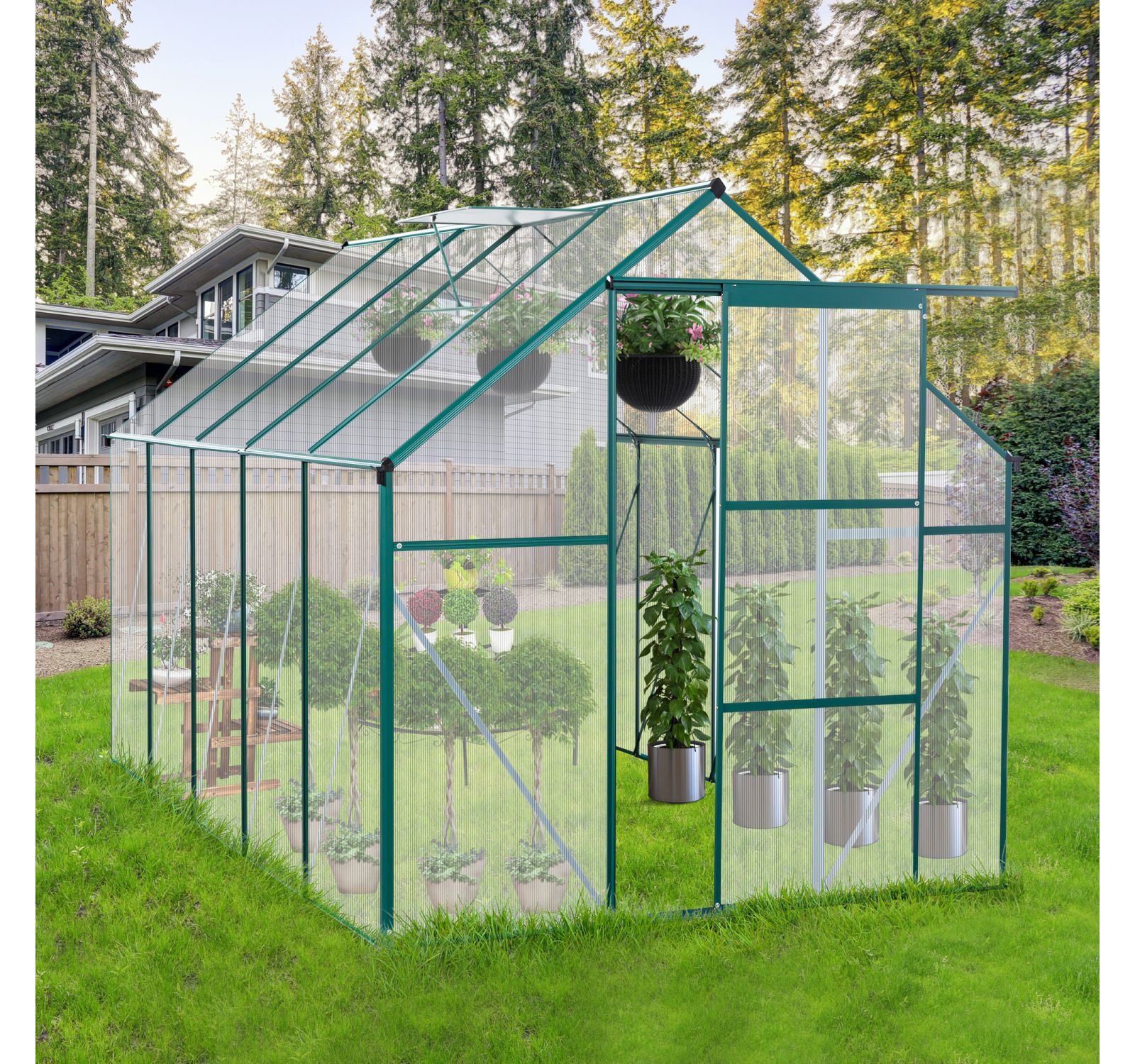 Streamdale Furniture теплица Polycarbonate Greenhouse с основанием