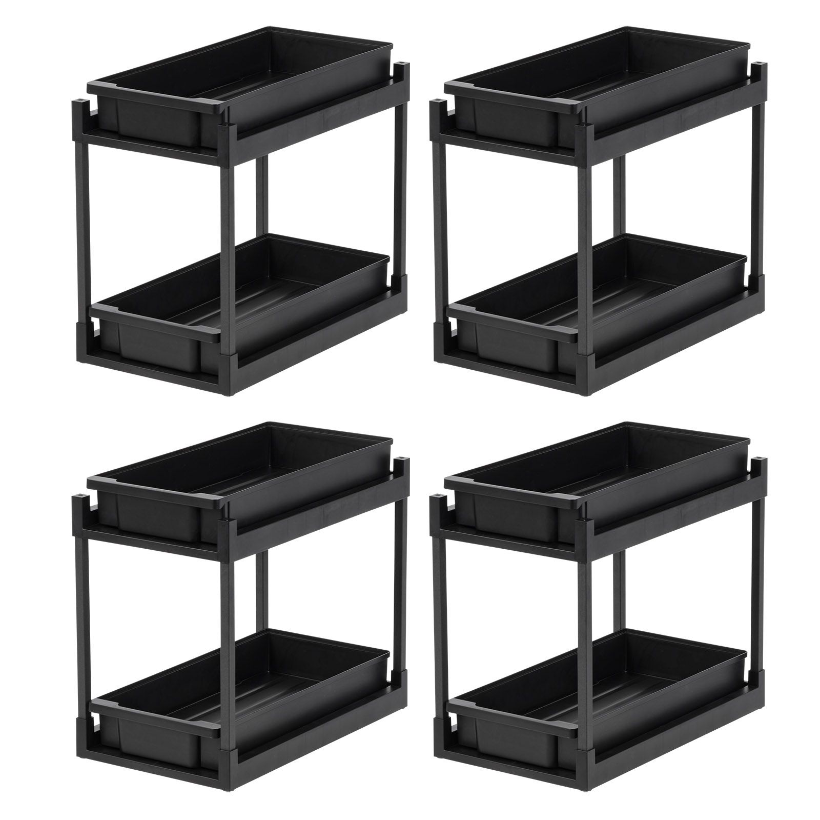 Органайзер для хранения IRIS USA 2-Tier 4 Pack со скользящими ящиками под раковину