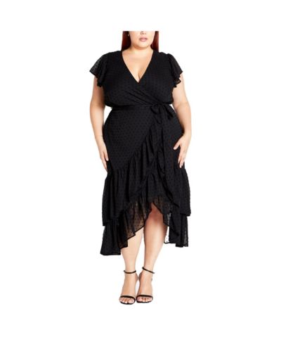 CITY CHIC Women's Midi Frill Dee Tiered Dress