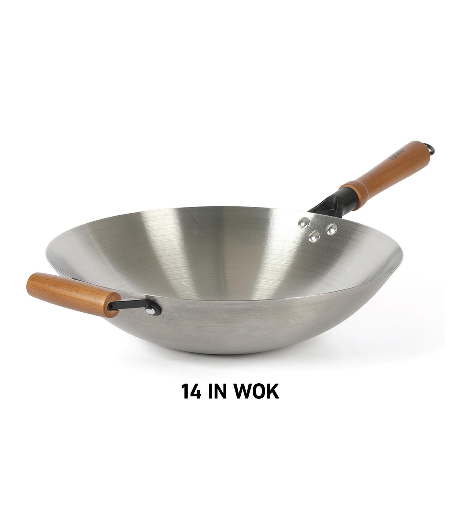 Oster Sangerfield вок из углеродистой стали 14" с деревянными ручками