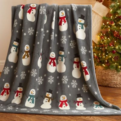 Kate Aurora Ultra Soft & Cozy Christmas Snowman Plush Accent Throw Blanket Cover, 50 in. W x 60 in. L