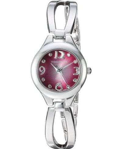 Часы-браслет TIMETECH Women's Fashion Silver-Tone с розовым циферблатом