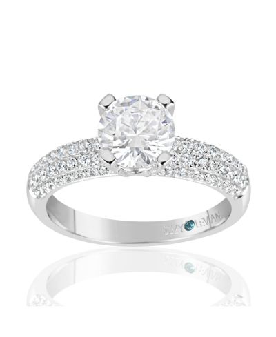 Suzy Levian Кольцо с бриллиантовым паве из серебра Sterling Silver Cubic Zirconia Bridal