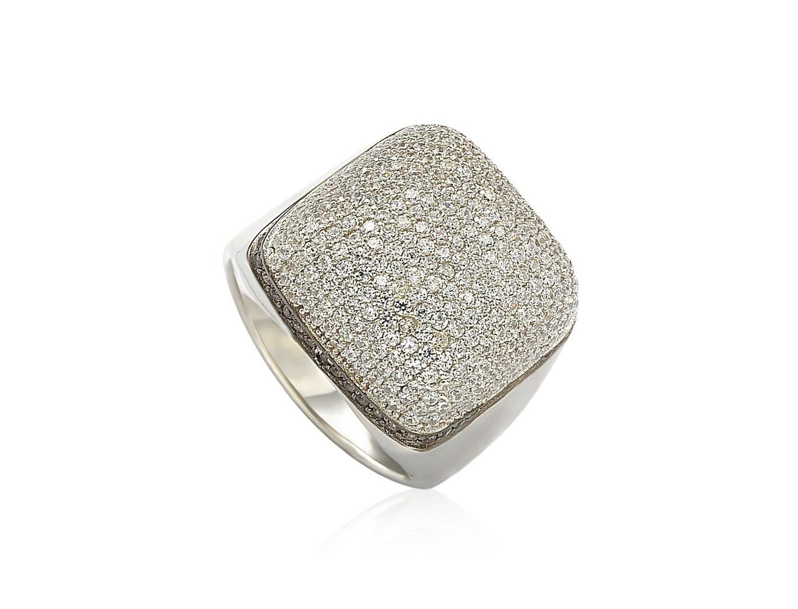 Suzy Levian Sterling Silver Cubic Zirconia Pave Dome Ring