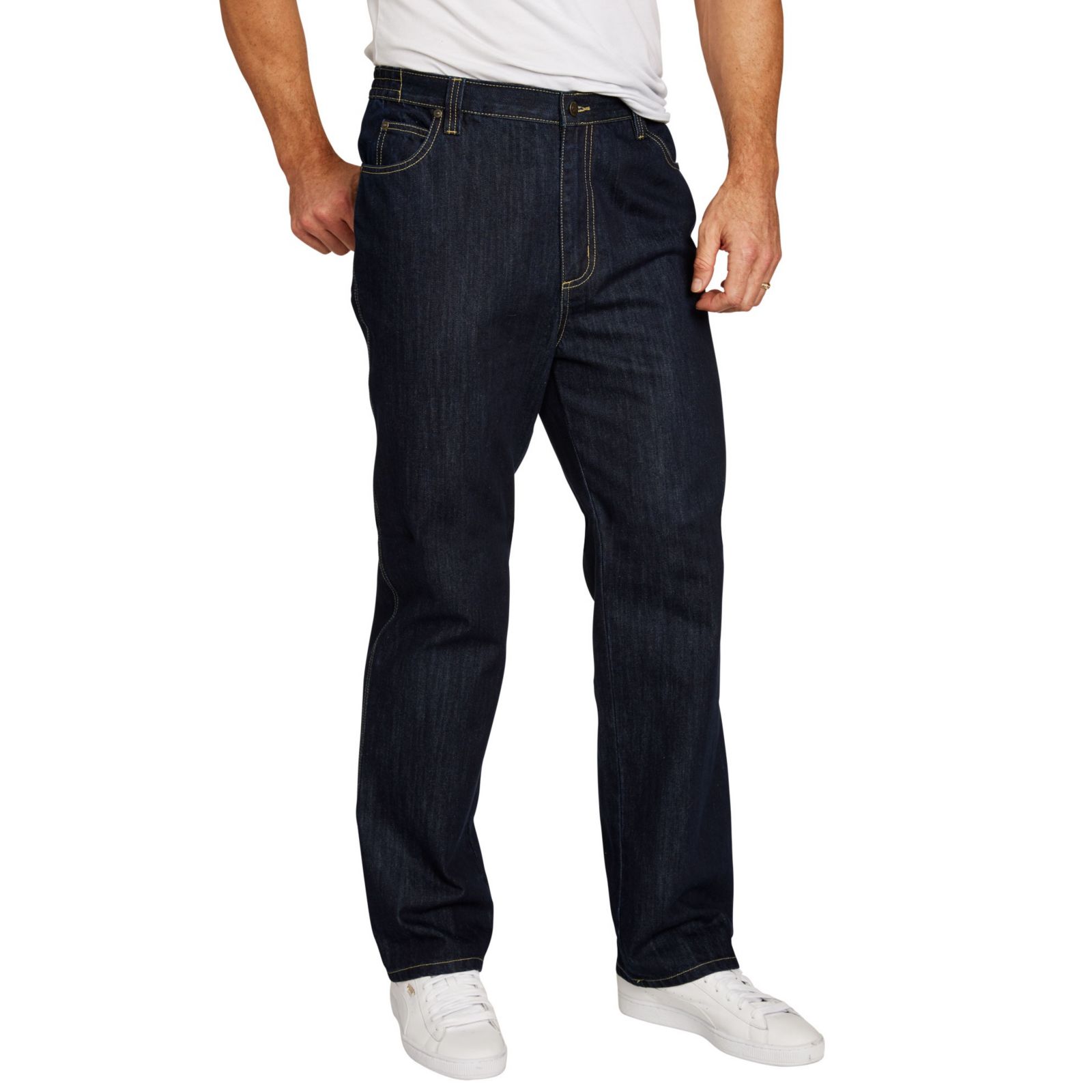 Liberty Blues Men's by KingSize Loose-Fit Side Elastic 5-Pocket Jeans