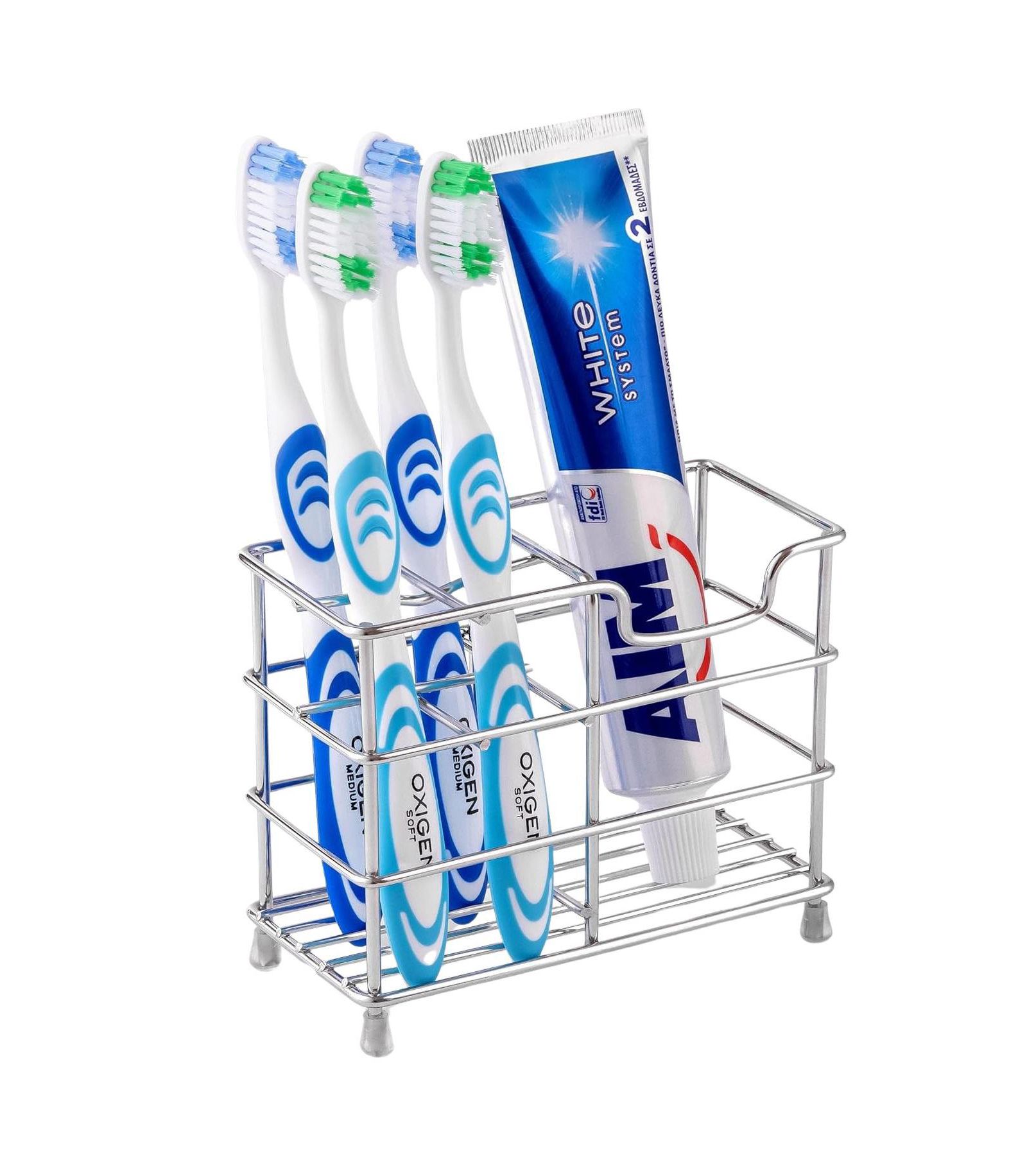 Zulay Kitchen Stainless Steel Toothbrush Holders with 5 Colorful Toothbrush Cases Included