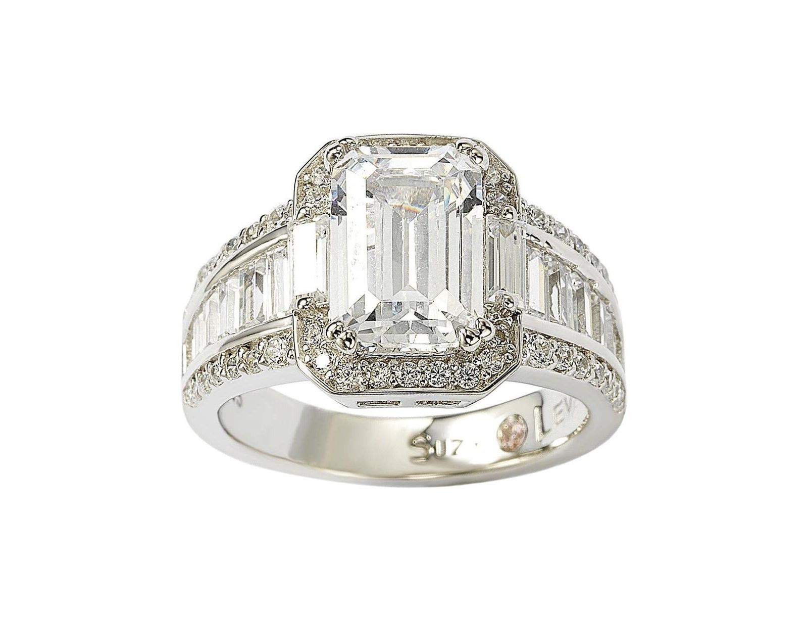 Кольцо Suzy Levian Sterling Silver Cubic Zirconia Emerald-Cut