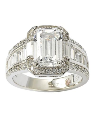 Кольцо Suzy Levian Sterling Silver Cubic Zirconia Emerald-Cut