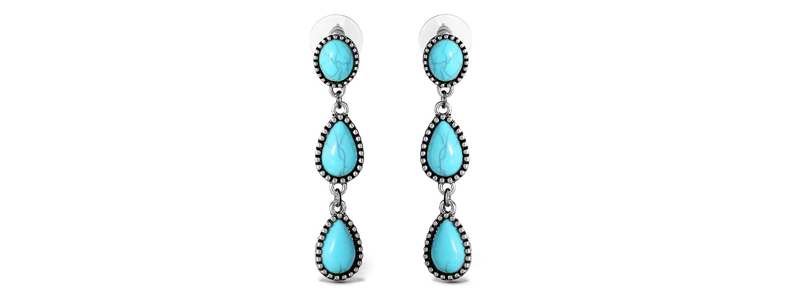 Jessica Simpson Women's Three Stone Drop Earrings