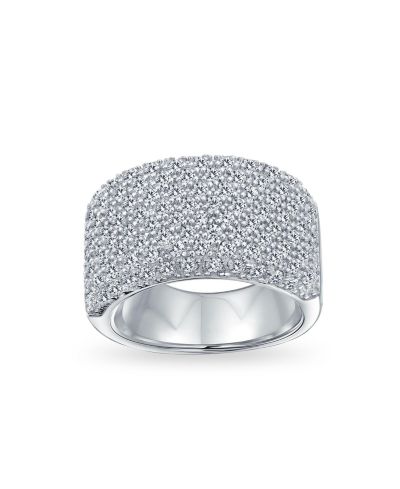 Bling Jewelry кольцо Eternity Band с микро-паве из кубического циркония, покрытие Rose Gold, стерлинговое серебро.925
