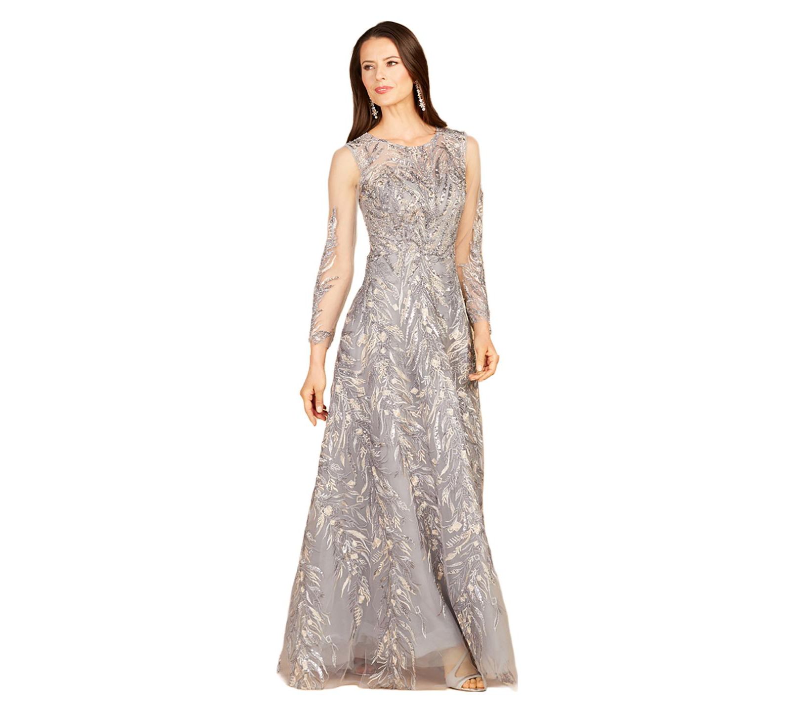Женское вечернее платье Lara High Neck Long Sleeve Ball Gown