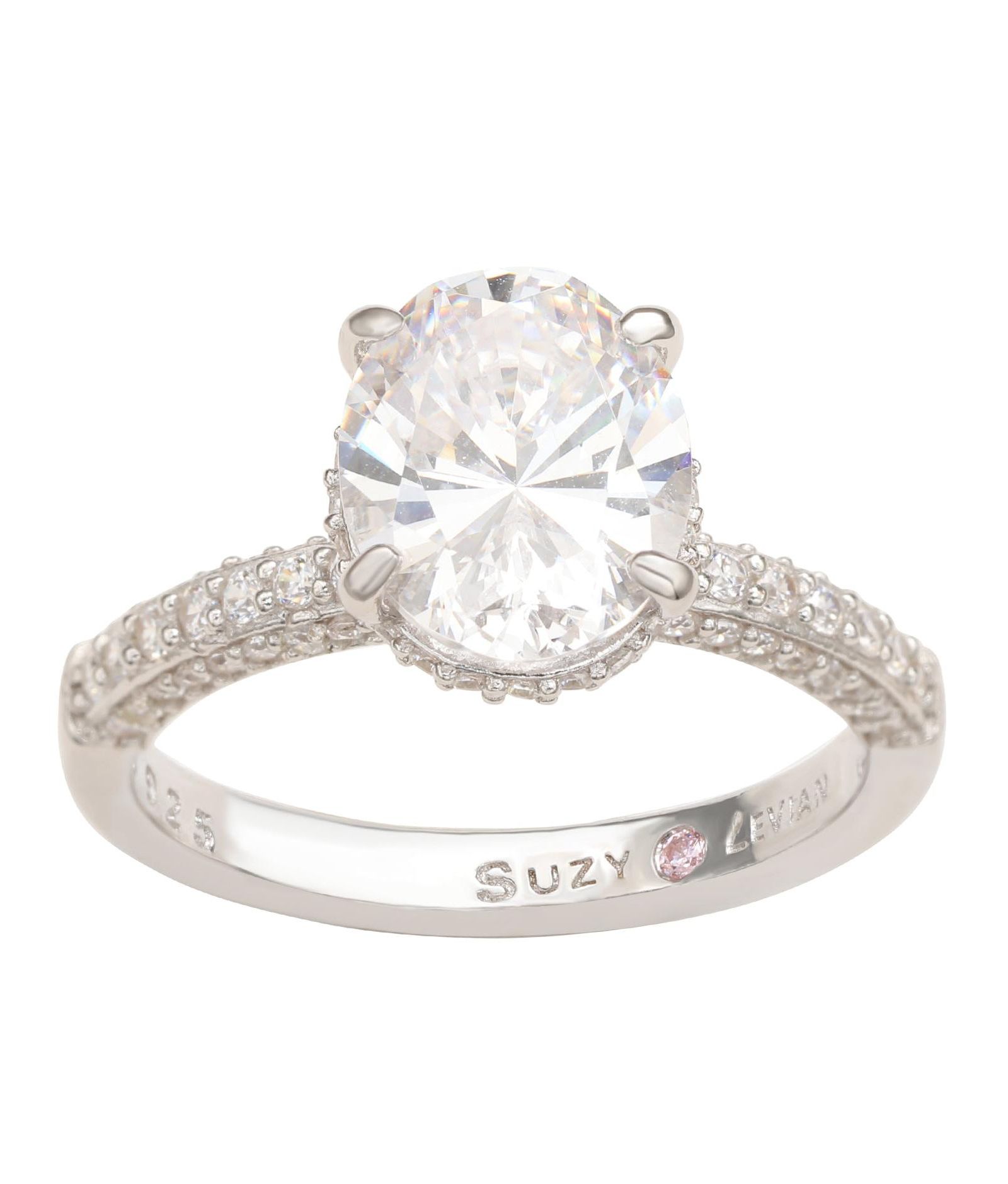 Кольцо Suzy Levian Sterling Silver Cubic Zirconia Oval Specialty Center Stone