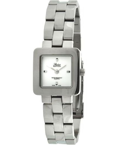 Часы Swiss Edition Women's Silver Luxury Small Square Link Bracelet White Dial