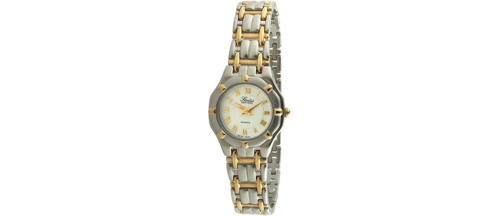 Swiss Edition Women's Two-Tone Gold Plated Bracelet Watch