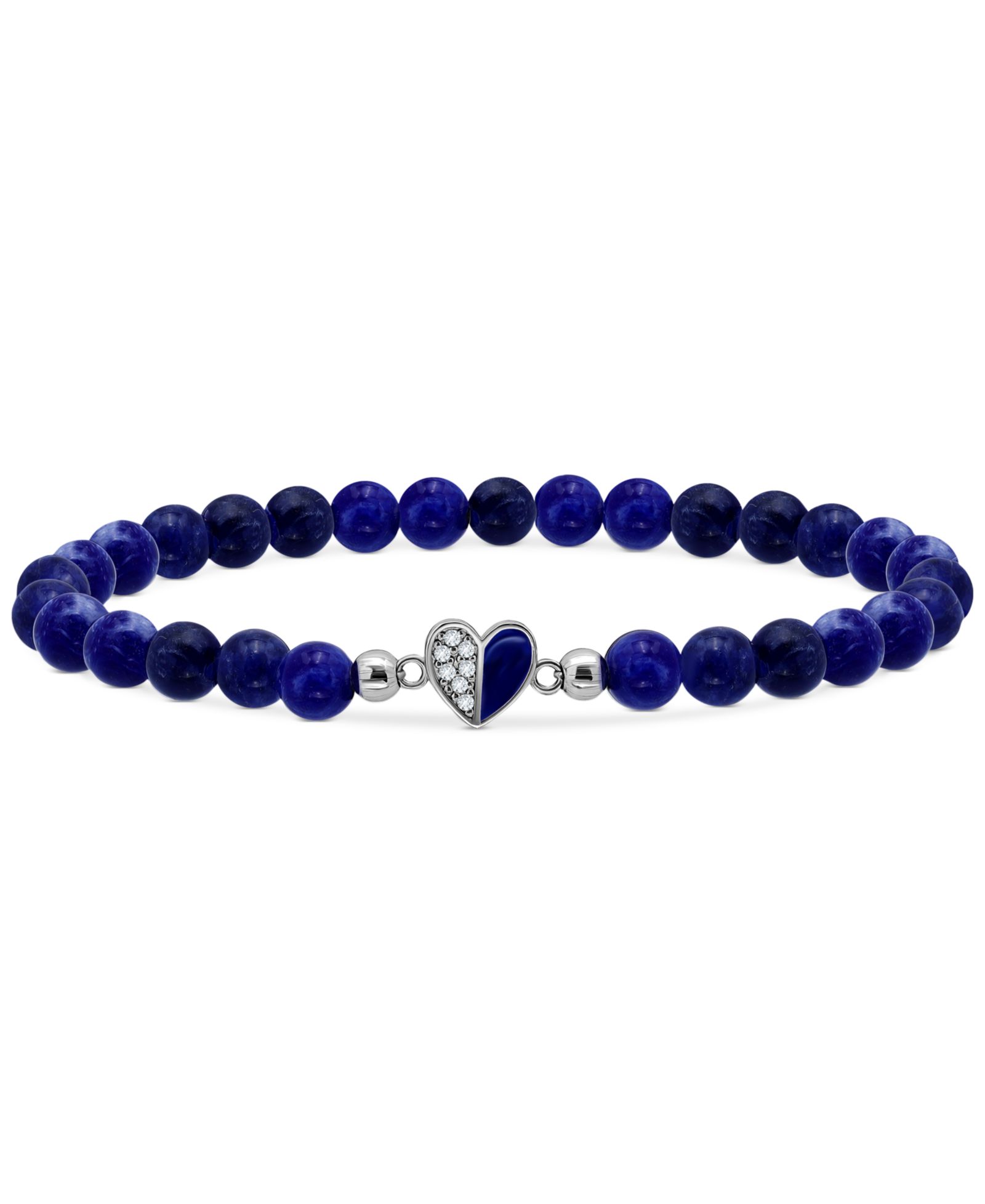 Браслет Giani Bernini Sodalite Bead & Cubic Zirconia Heart Stretch