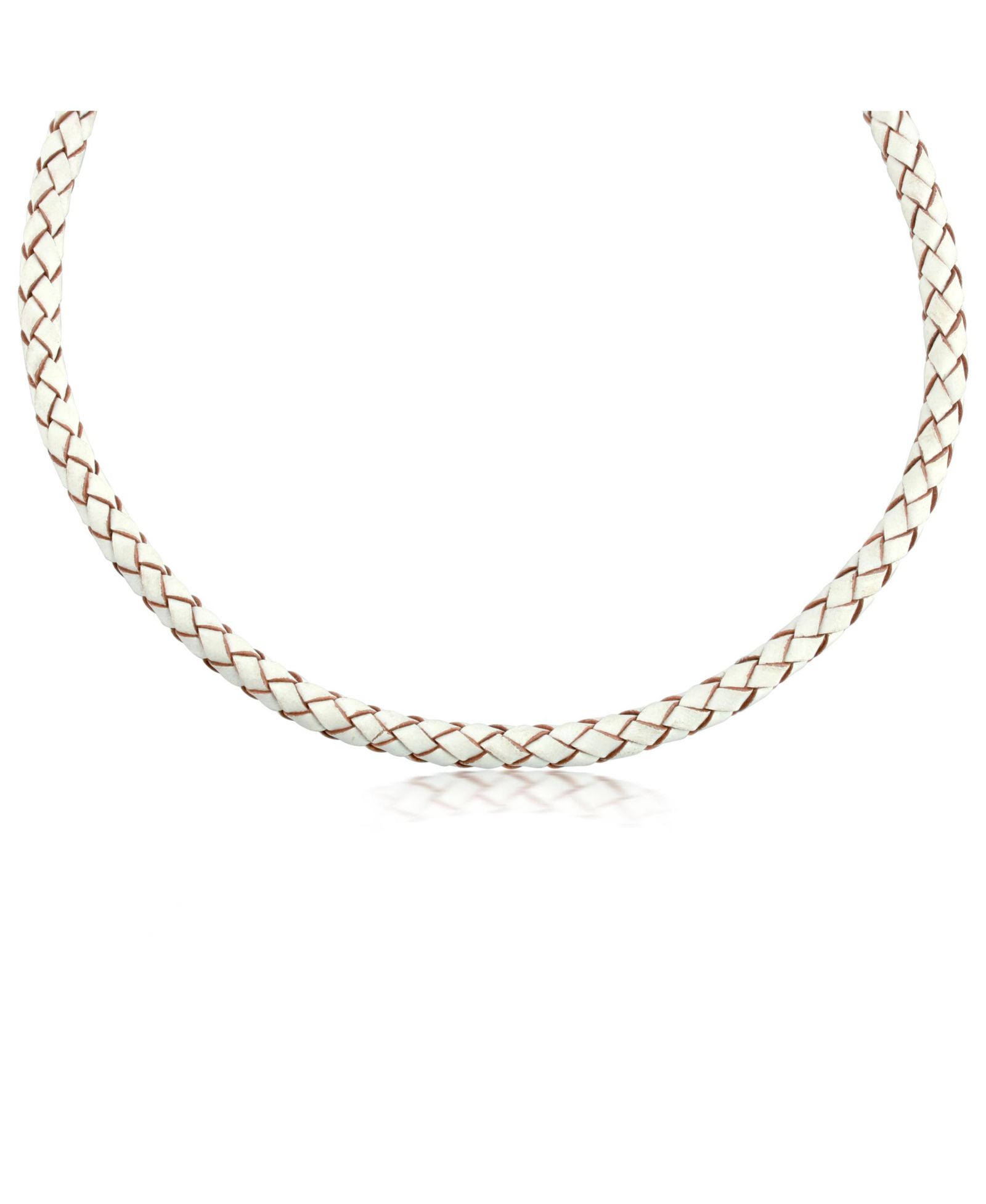 Ожерелье American West Jewelry из плетеной натуральной кожи и стерлингового серебра, длина 17-20 Inch