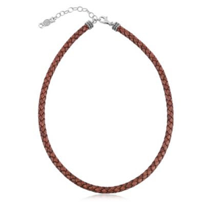 Silver/dark brown leather