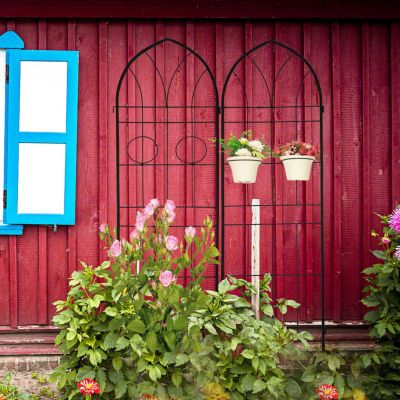 Streamdale Furniture Metal Garden Trellis 78.7" X 19.7" for Climbing Plants