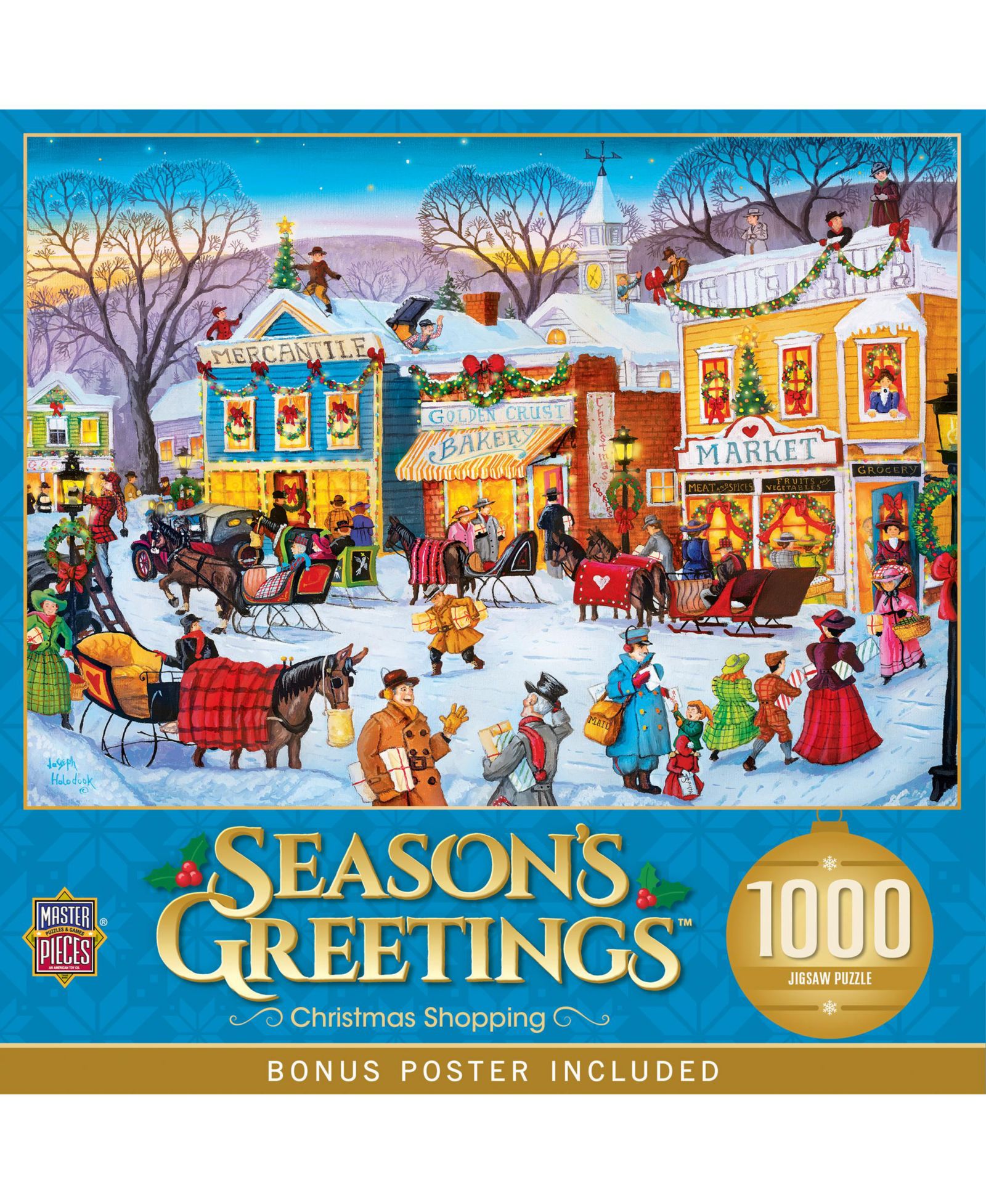 Пазл MasterPieces Season's Greetings - Christmas Shopping 1000 Piece Puzzle