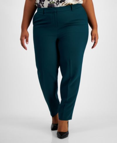 Tahari ASL Plus Size Classic Straight-Leg Mid-Rise Pants