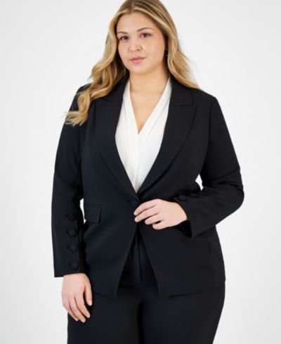 Блейзер Tahari ASL Plus Size с длинным рукавом на одной пуговице