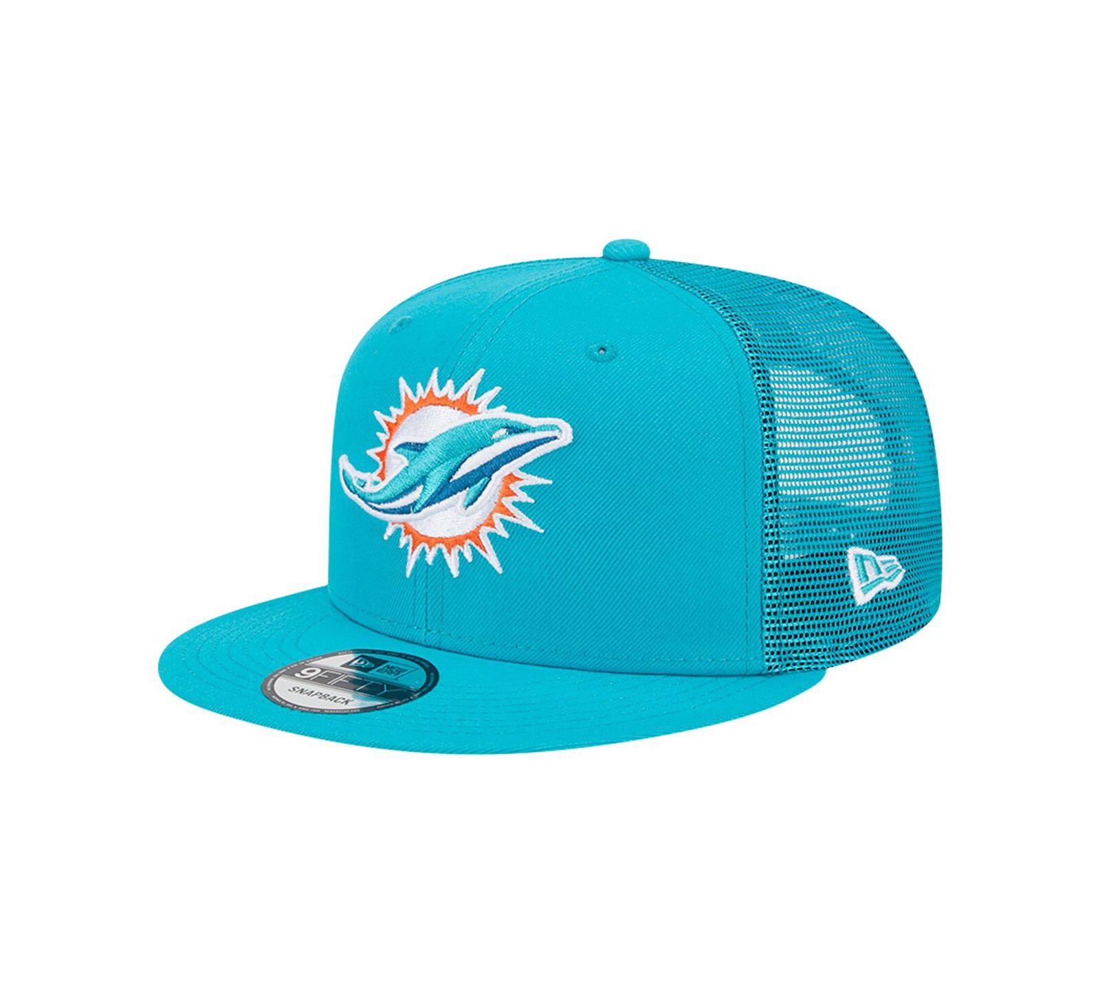 Мужская кепка New Era Aqua Miami Dolphins Main Trucker 9FIFTY Snapback