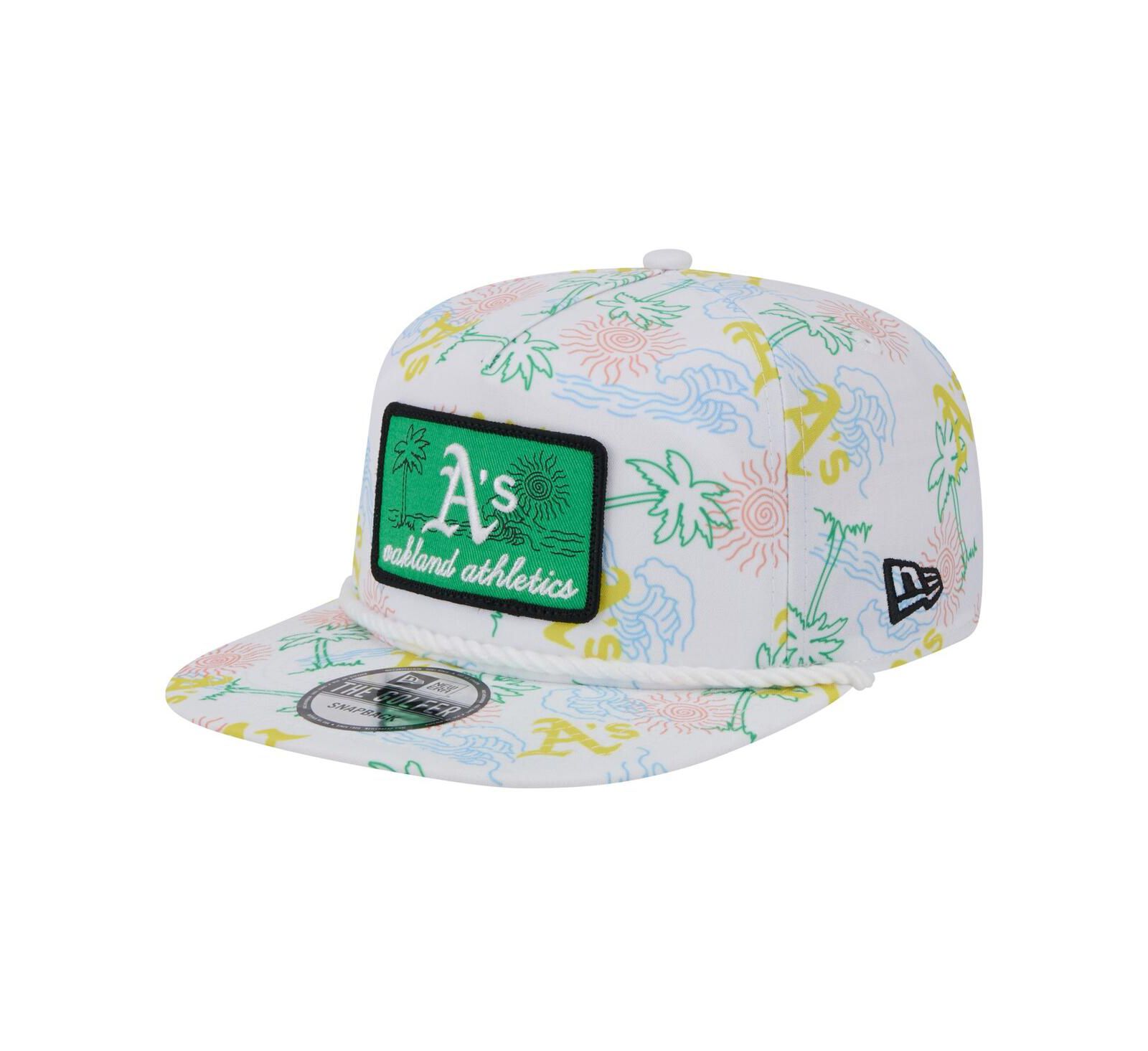 New Era Men's White Oakland Athletics Islander Golfer Snapback Hat