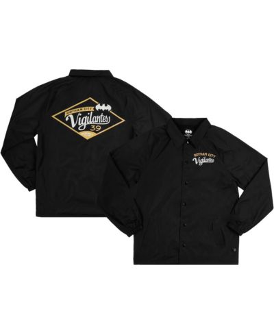 Мужская куртка Heroes & Villains Black Batman Gotham City Vigilantes Coaches на кнопках, Raglan