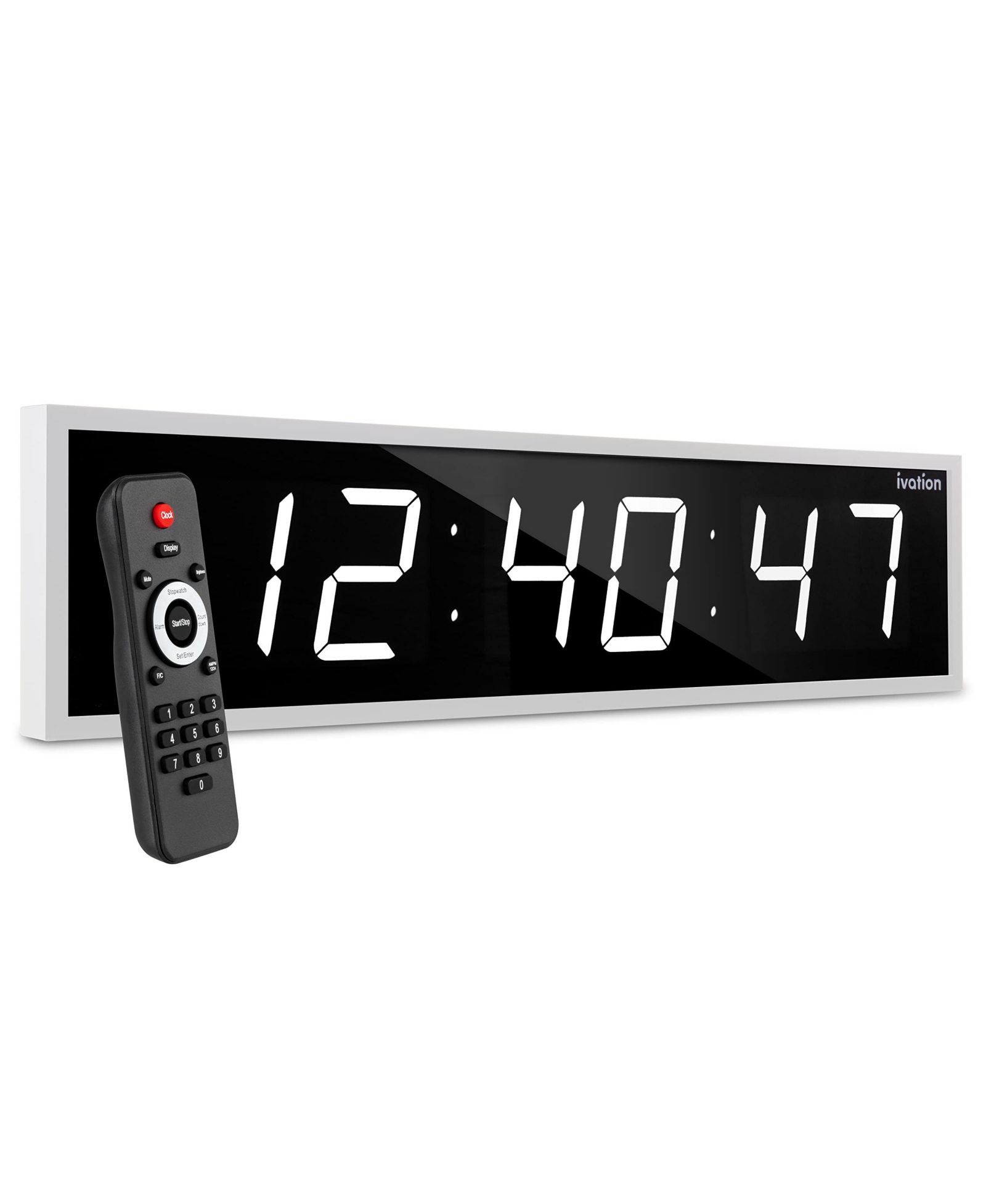 Ivation большой цифровой настенный LED-часы, 36"