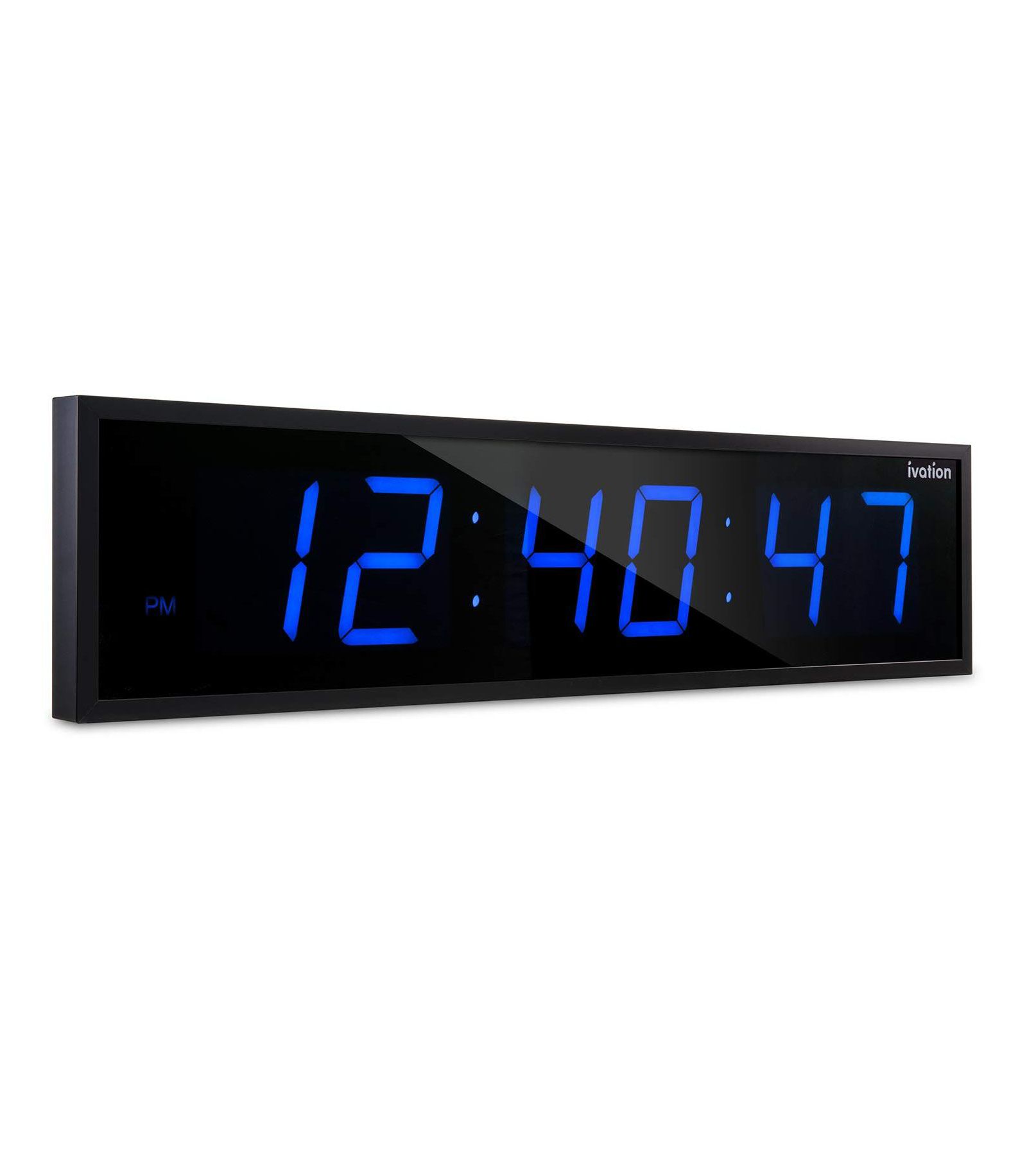 Ivation Large Digital Clock, 30" LED Wall Clock with 6-Level Brightness