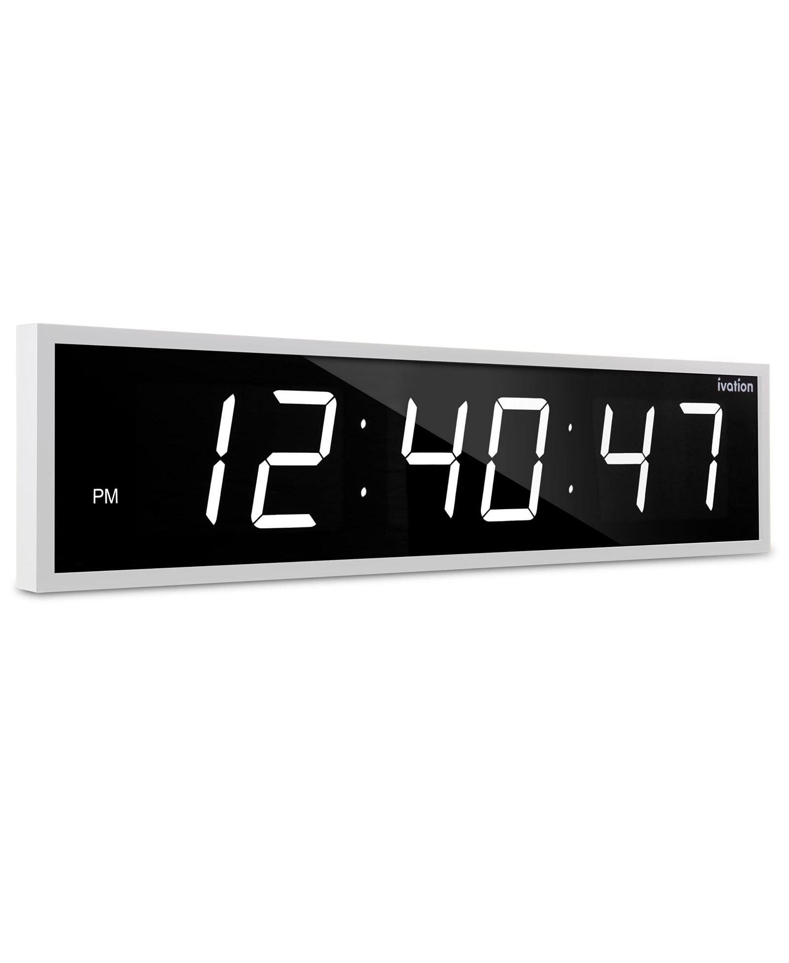 Большие цифровые часы Ivation, 24" LED настенные часы с 6 уровнями яркости