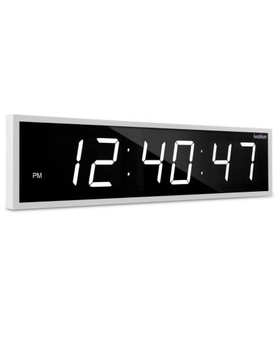 Большие цифровые часы Ivation, 24" LED настенные часы с 6 уровнями яркости
