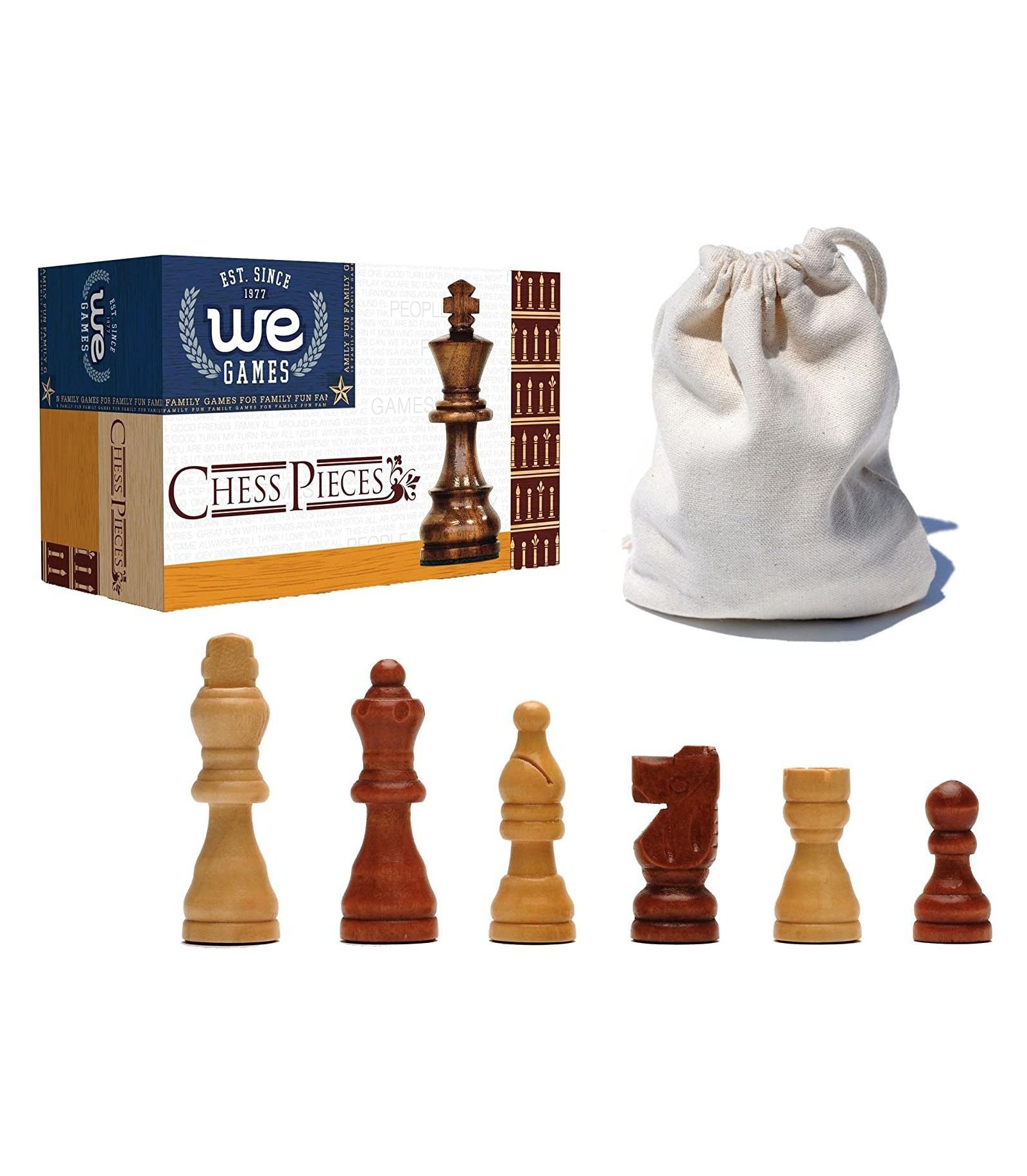 WE Games деревянные шахматные фигуры Staunton French, король 2.5 inch