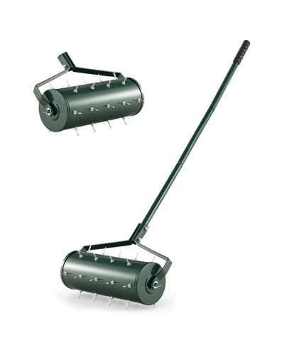 Manual Lawn Aerator with Detachable Handle Filled with Sand or Stone