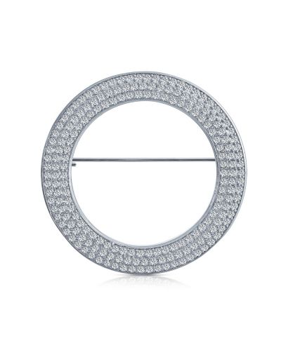 Bling Jewelry Брошь-булавка Eternity Cubic Zirconia Pave CZ Scarf Round Circle
