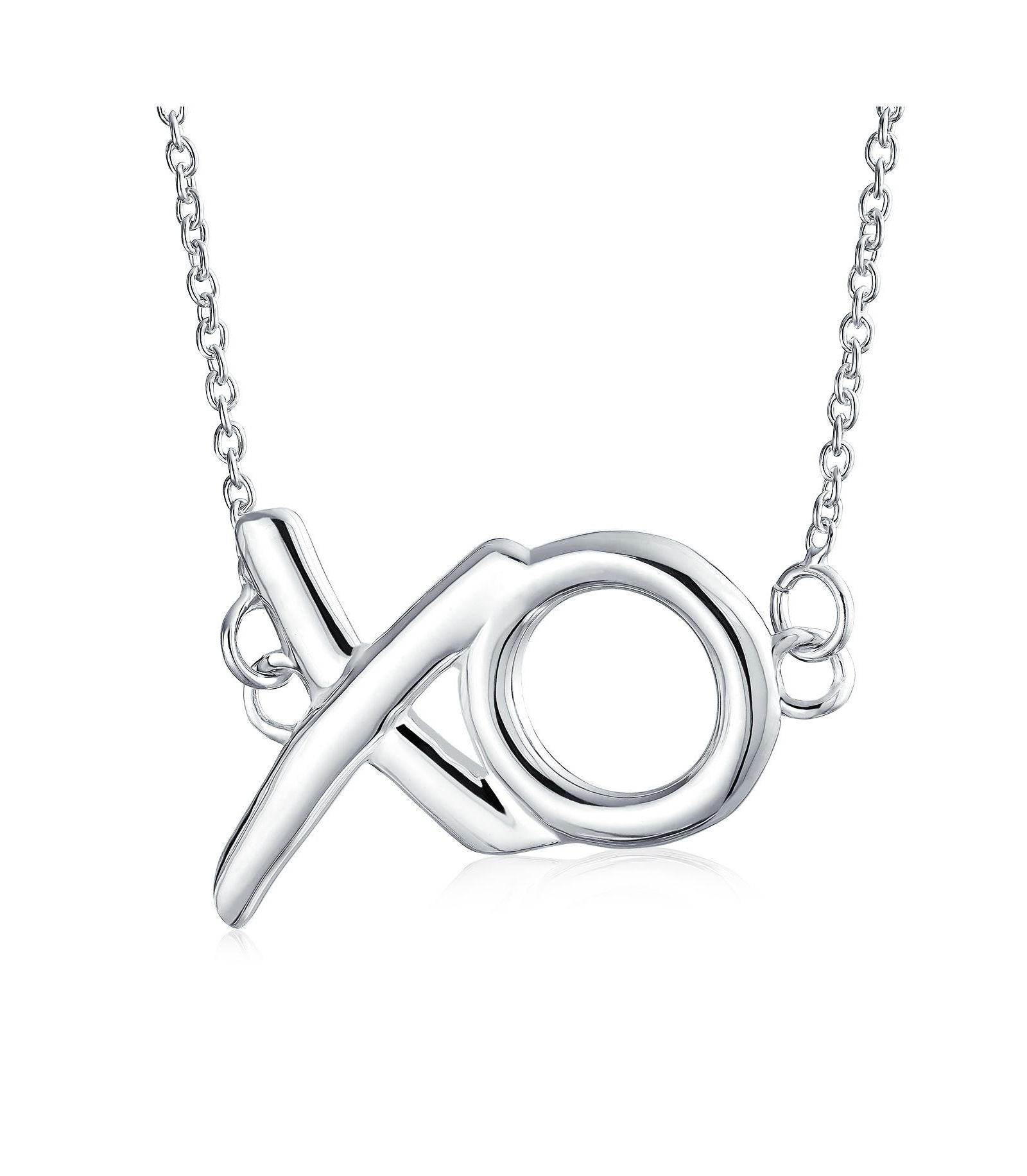 Минималистичное ожерелье Bling Jewelry с подвеской XO, стерлинговое серебро