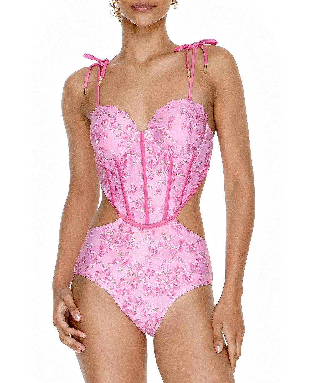 Jessie Zhao New York Women's Pink Bloom One-Piece Swimsuit