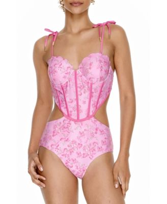 Jessie Zhao New York Женский Pink Bloom One-Piece Swimsuit