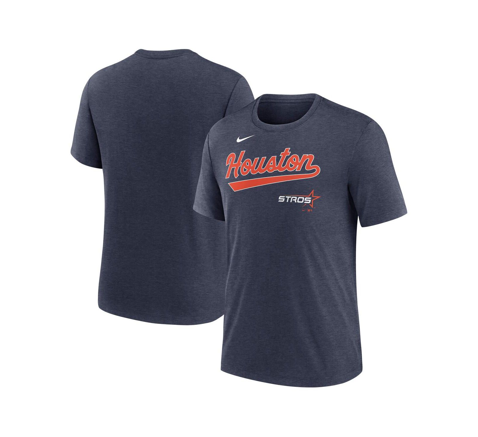 Nike Мужская футболка Houston Astros 2025 City Connect Tri-Blend, темно-синий меланж