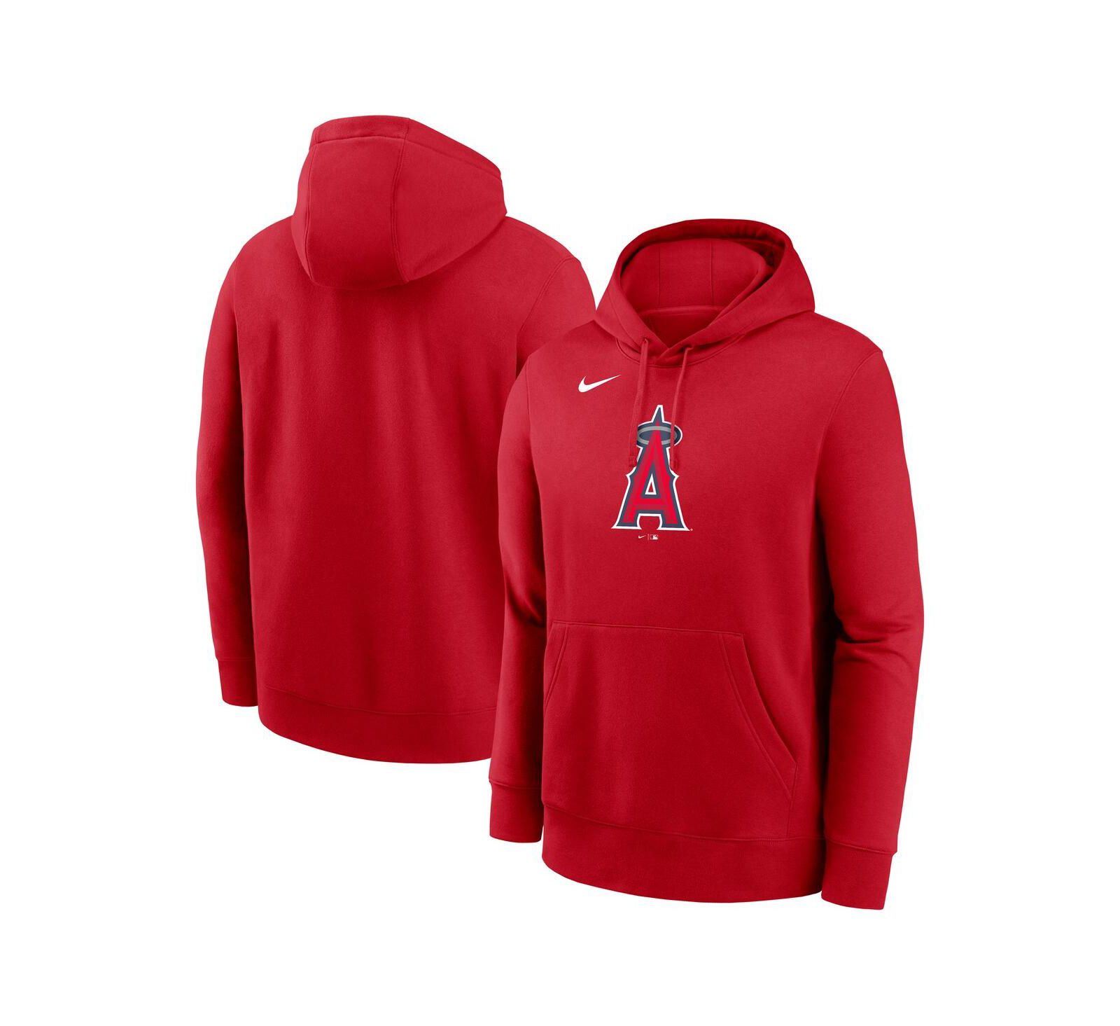 Nike Men's Red Los Angeles Angels Logo Club Fleece Pullover Hoodie